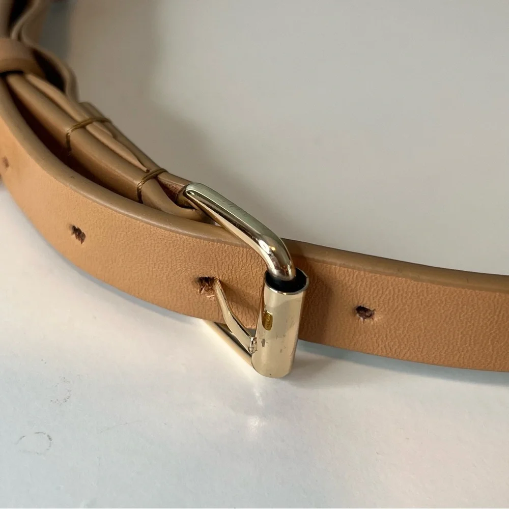 Cleobella Narrow Tan‎ Adjustable Tassel Leather Belt. OS.